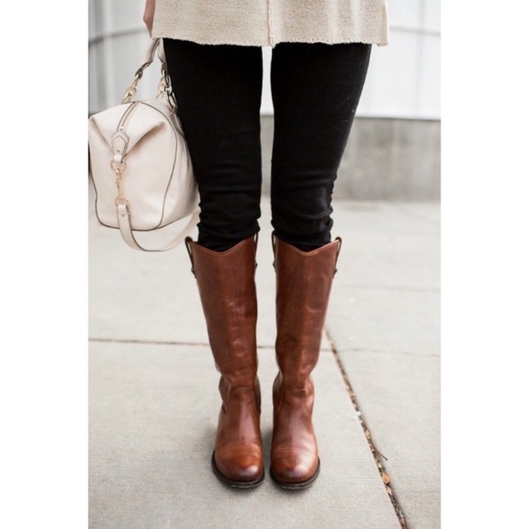 Frye Melissa Button Cognac Leather Knee High Boot - Picture 14 of 15